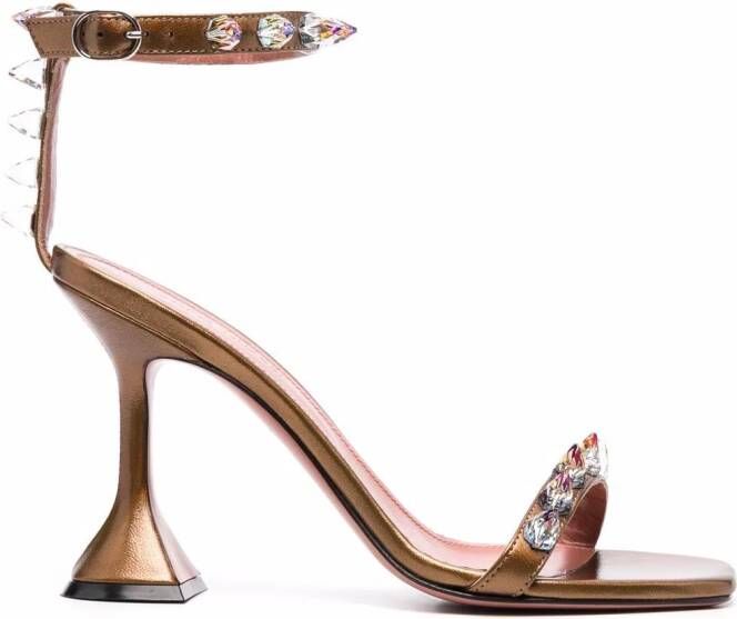 Amina Muaddi Julia sandals Brown