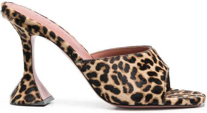 Amina Muaddi leopard-print open-toe sandals Neutrals