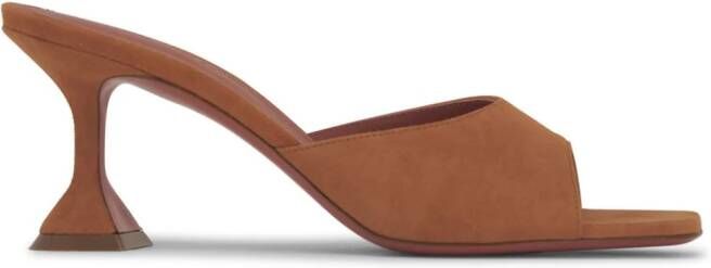 Amina Muaddi Lupita 70mm suede sandals Brown