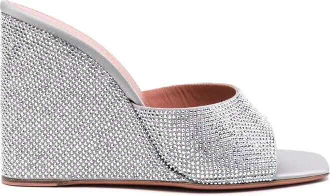 Amina Muaddi 100mm Lupita sandals Silver