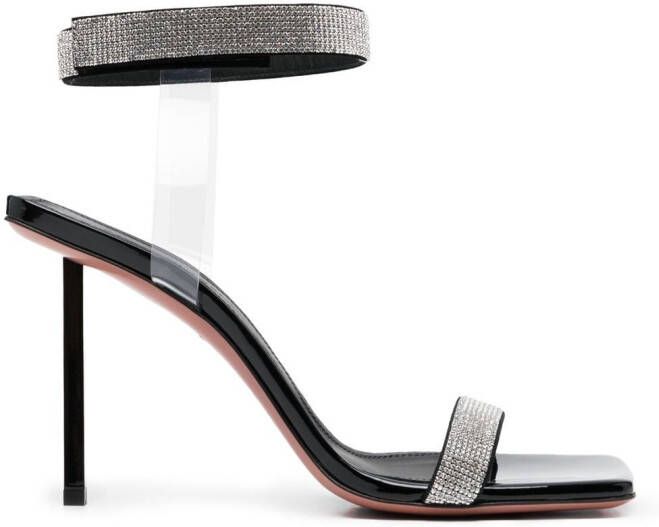Amina Muaddi Rih 95mm crystal-embellished sandals Silver