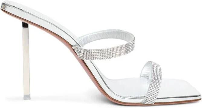 Amina Muaddi Rih Slipper 95mm sandals Silver