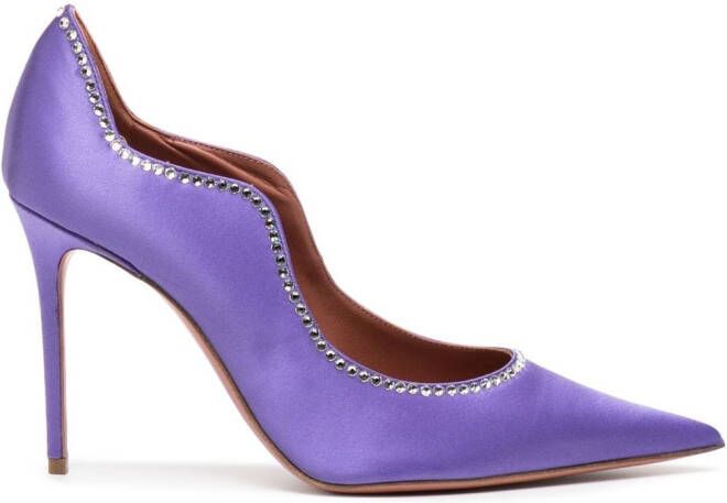 Amina Muaddi Romy pointed-toe pumps Purple