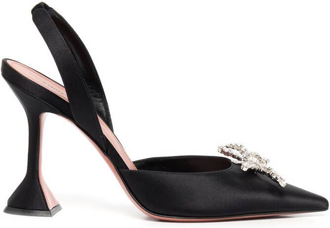 Amina Muaddi Rosie 95mm crystal-embellished pumps Black