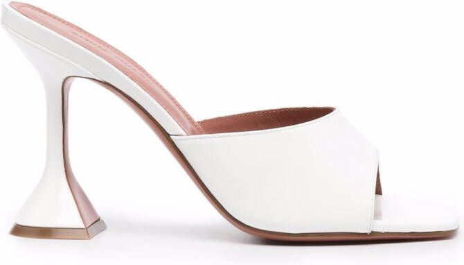 Amina Muaddi slip-on sandals White
