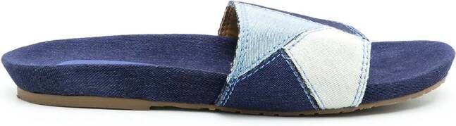 Amir Slama patchwork slides Blue