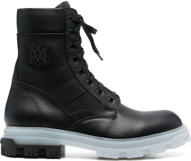 AMIRI logo patch combat boots Black
