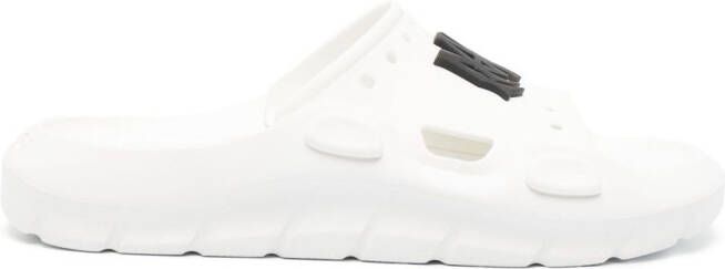 AMIRI logo-patch round-toe slides White