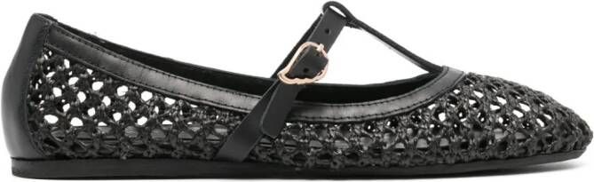 Ancient Greek Sandals Aerati raffia ballerinas Black