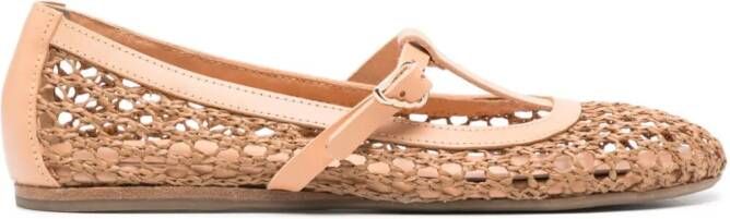 Ancient Greek Sandals Aerati raffia ballerinas Brown