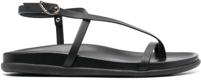 Ancient Greek Sandals Aimilia leather sandals Black