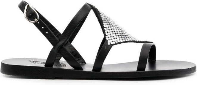 Ancient Greek Sandals barbara chainmail detailing sandals Black