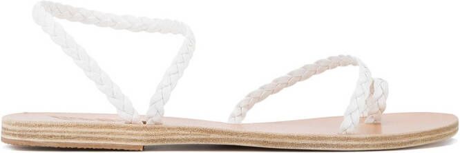 Ancient Greek Sandals braided Eleftheria strappy sandals White
