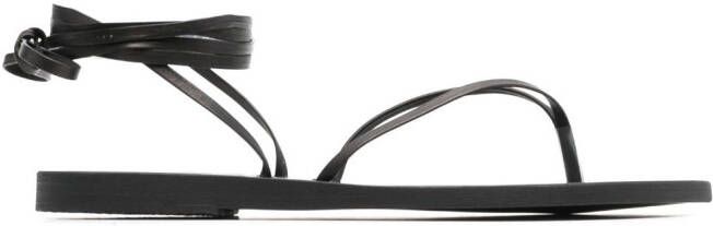 Ancient Greek Sandals Celia flat leather sandals Black