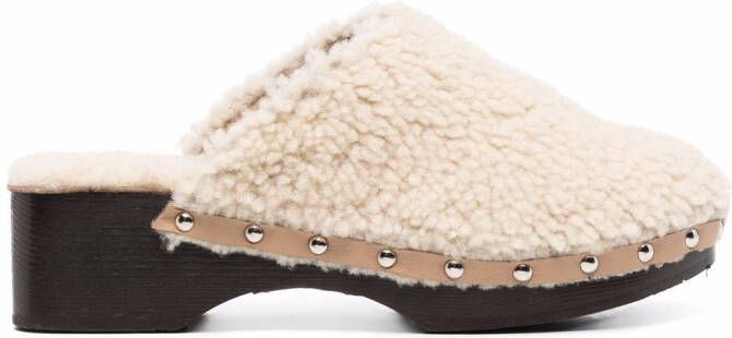 Ancient Greek Sandals closed sheepskin clogs Neutrals