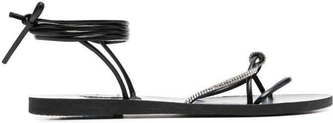 Ancient Greek Sandals crystal-embellished Treli sandals Black