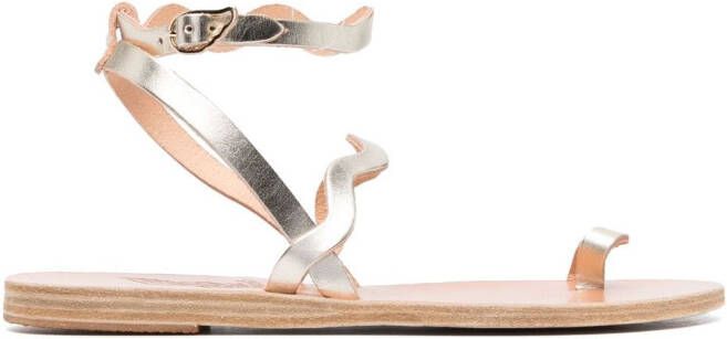 Ancient Greek Sandals Elounda leather sandals Metallic