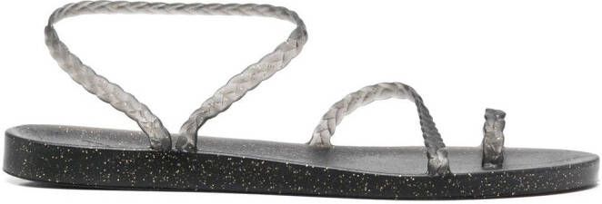 Ancient Greek Sandals glitter-detailed single-toe flip flops Black