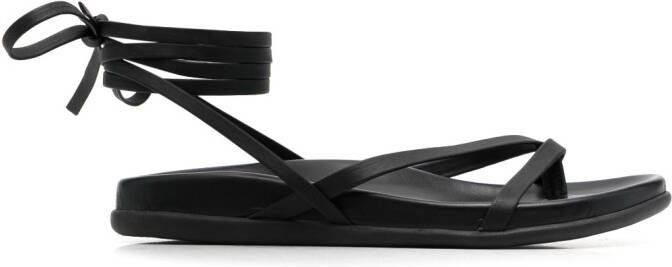 Ancient Greek Sandals Glykeria leather sandals Black