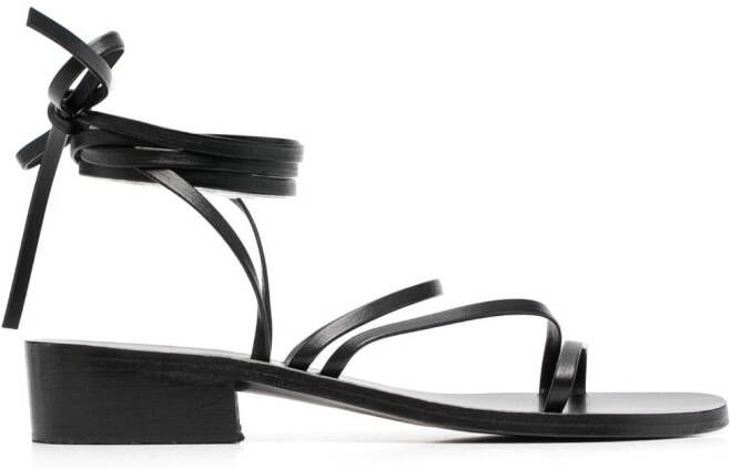 Ancient Greek Sandals 30mm Hara leather sandals Black