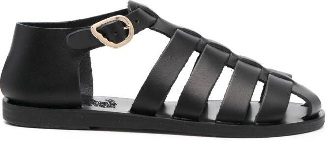Ancient Greek Sandals Homeria leather sandals Black