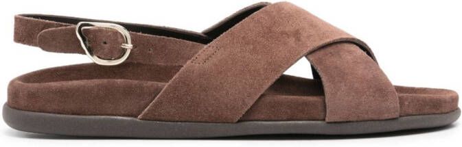 Ancient Greek Sandals Ikesia Crosta leather sandals Brown