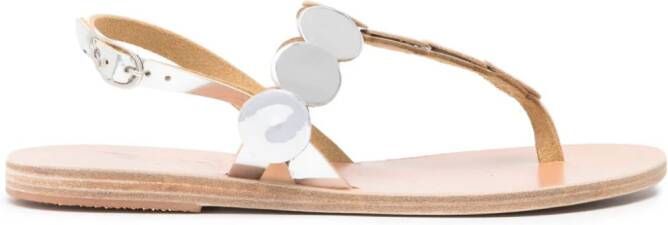 Ancient Greek Sandals Ilios leather sandals Silver