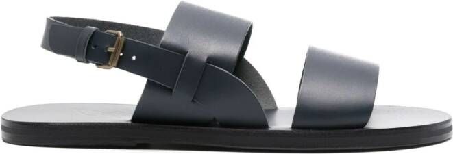 Ancient Greek Sandals Irodotos flat leather sandals Blue