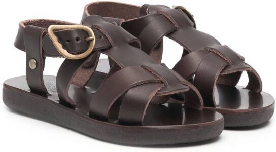 ANCIENT GREEK SANDALS KIDS Leonidas open-toe sandals Brown