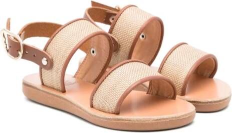 ANCIENT GREEK SANDALS KIDS Little Clio leather sandals Neutrals