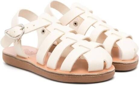 ANCIENT GREEK SANDALS KIDS Little Ektoras leather sandals White