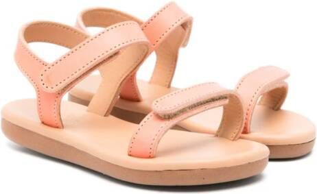 ANCIENT GREEK SANDALS KIDS Little Poros leather sandals Orange