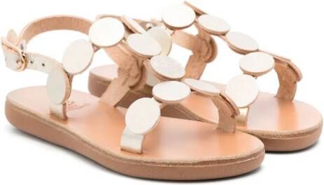 ANCIENT GREEK SANDALS KIDS Little Uranos leather sandals Gold