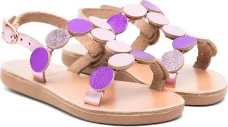 ANCIENT GREEK SANDALS KIDS Little Uranos leather sandals Purple