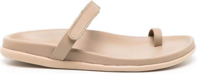 Ancient Greek Sandals leather ring flip flops Neutrals