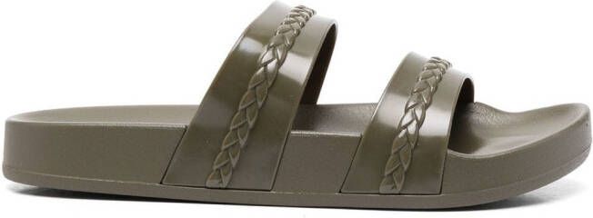 Ancient Greek Sandals Meli double-strap slides Green