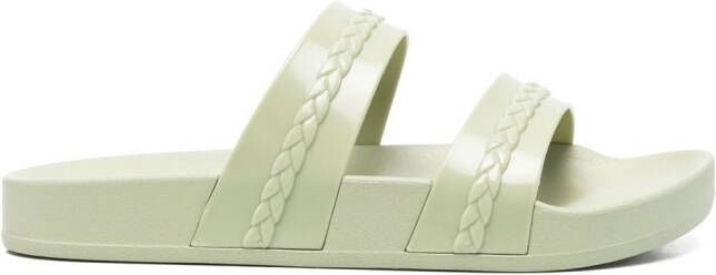 Ancient Greek Sandals Meli double-strap slides Green