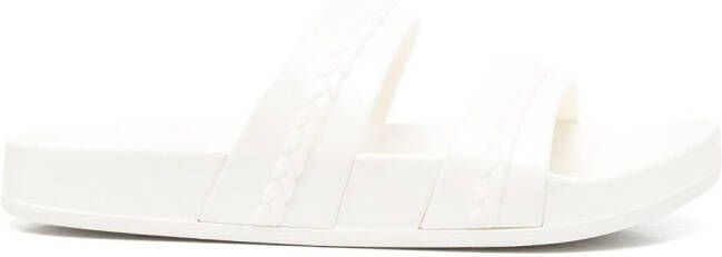 Ancient Greek Sandals Meli double-strap slides White