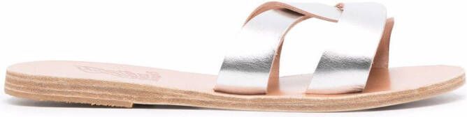 Ancient Greek Sandals metallic leather-strap sandals Silver