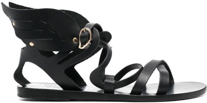 Ancient Greek Sandals Nephele leather sandals Black