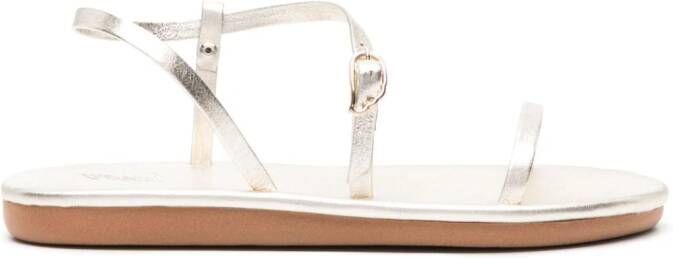 Ancient Greek Sandals Niove flat leather sandals Gold