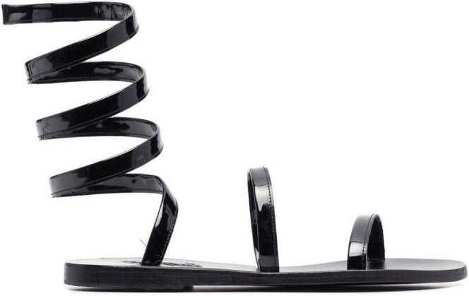 Ancient Greek Sandals Ofis wraparound-ankle sandals Black