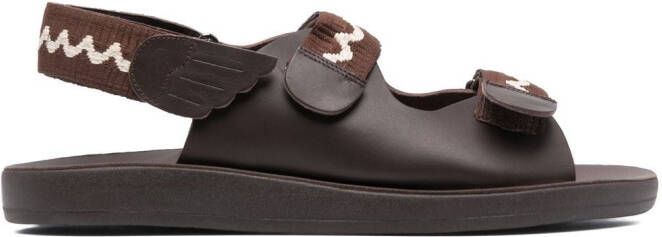 Ancient Greek Sandals Olympos touch-strap leather sandals Brown