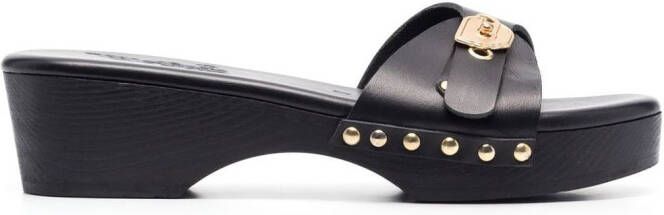 Ancient Greek Sandals Omia single-strap clog sandals Black