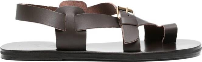Ancient Greek Sandals Paris flat leather sandals Brown