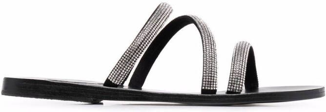 Ancient Greek Sandals Polytimi Diamante sandals Black