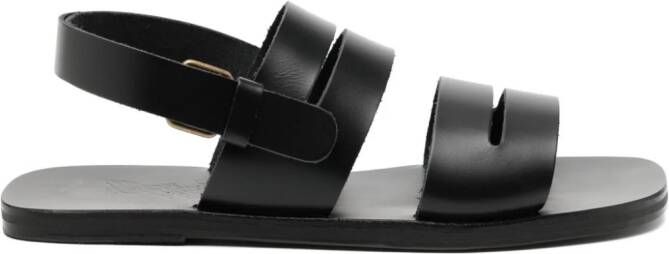Ancient Greek Sandals Priamos leather sandals Black