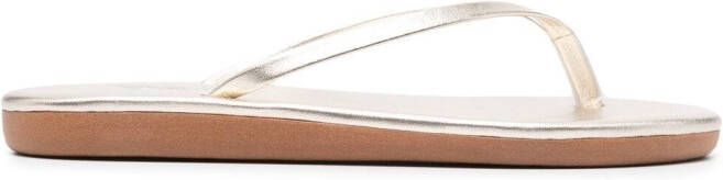 Ancient Greek Sandals Saionara leather flip flops Metallic