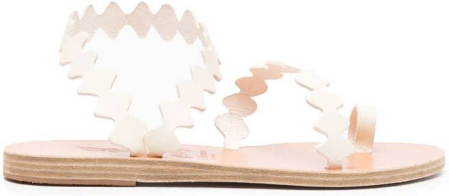 Ancient Greek Sandals scallop-hem flat sandals White