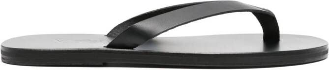 Ancient Greek Sandals Solon flat leather sandals Black